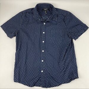 Forever 21 Button Up Shirt Mens Large Blue Short Sleeve